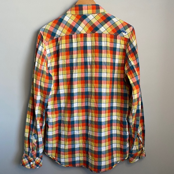 Billabong Men's Reversible Rainbow Plaid Flannel Snap Up Shirt - Picture 15 of 16